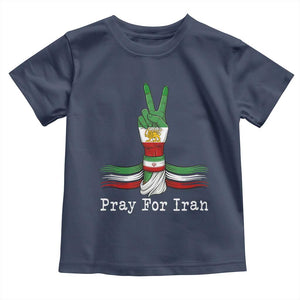 Free Iran Support Toddler T Shirt Pray For Iran TS14 Navy Print Your Wear