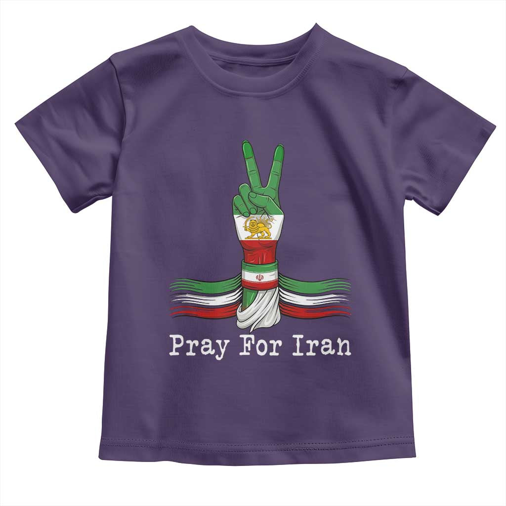 Free Iran Support Toddler T Shirt Pray For Iran TS14 Purple Print Your Wear