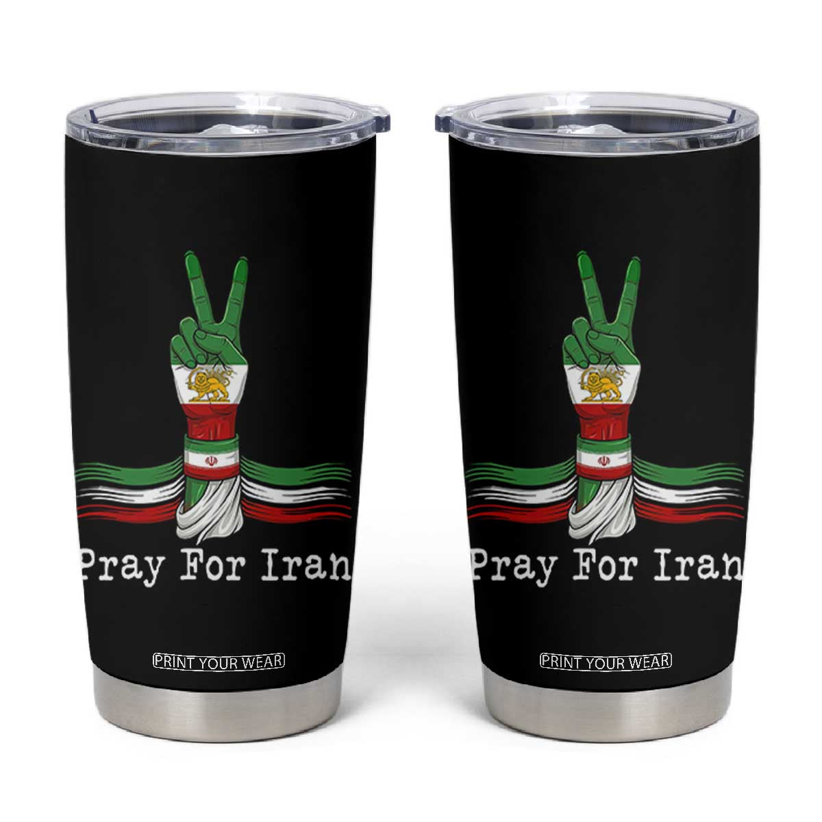 Free Iran Support Tumbler Cup Pray For Iran TS14 Black Print Your Wear