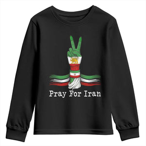 Free Iran Support Youth Sweatshirt Pray For Iran TS14 Black Print Your Wear