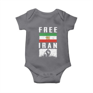 Free Iran Baby Onesie Support Iranian Freedom TS14 Charcoal Print Your Wear