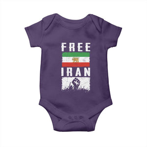 Free Iran Baby Onesie Support Iranian Freedom TS14 Purple Print Your Wear