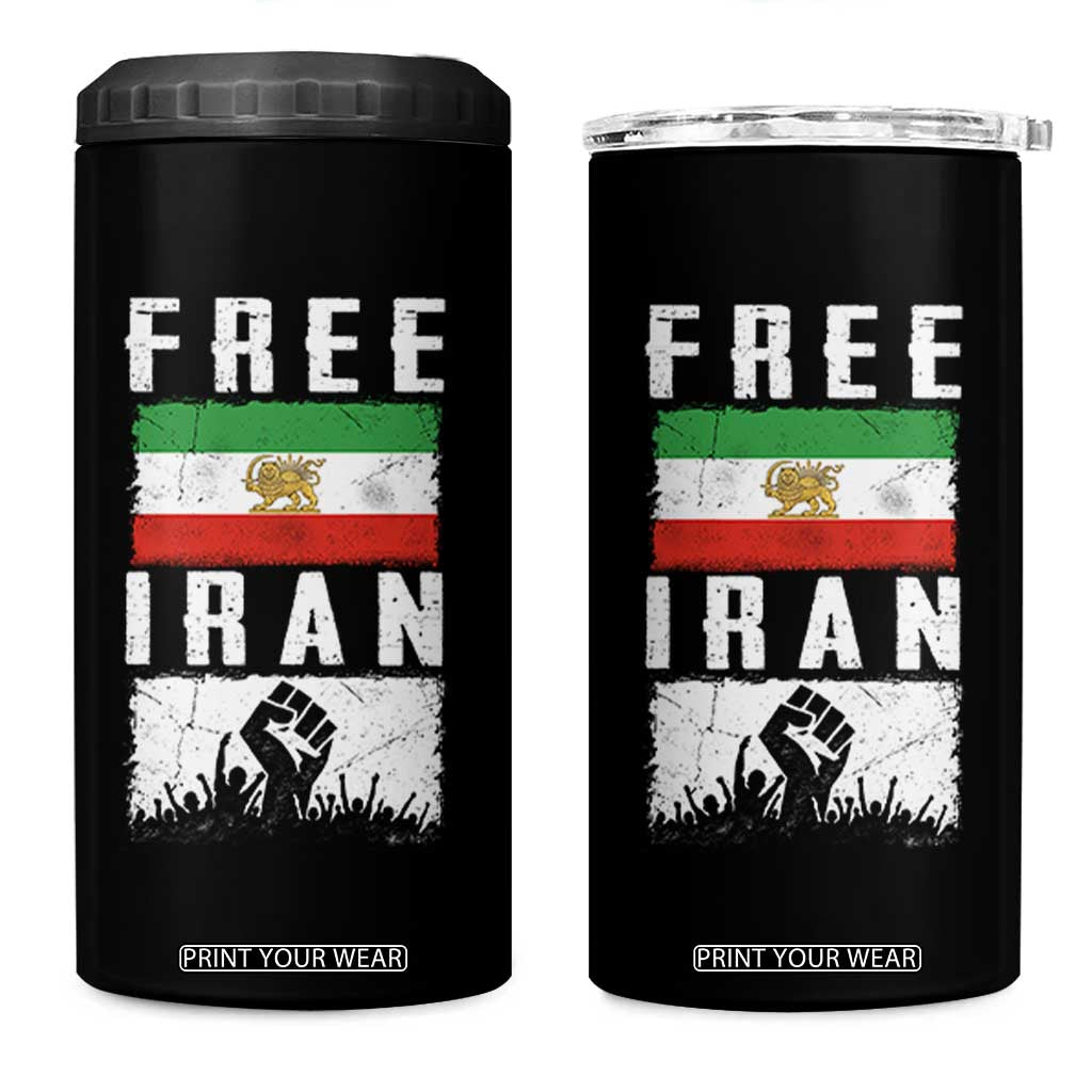 Free Iran 4 in 1 Can Cooler Tumbler Support Iranian Freedom TS14 One Size: 16 oz Black Print Your Wear