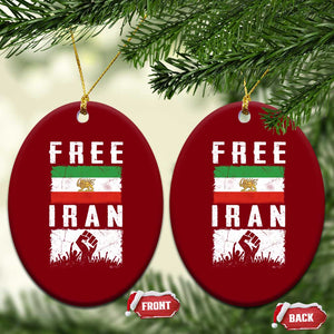 Free Iran Ceramic Ornament Support Iranian Freedom TS14 Print Your Wear