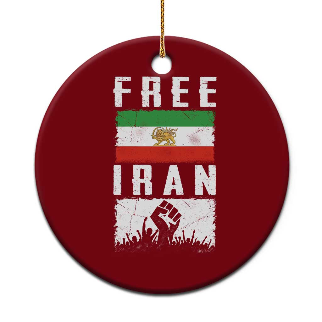 Free Iran Ceramic Ornament Support Iranian Freedom TS14 1pc Red Print Your Wear