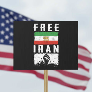 Free Iran Protest Sign Support Iranian Freedom TS14 Horizontal 18" × 24" Black Print Your Wear