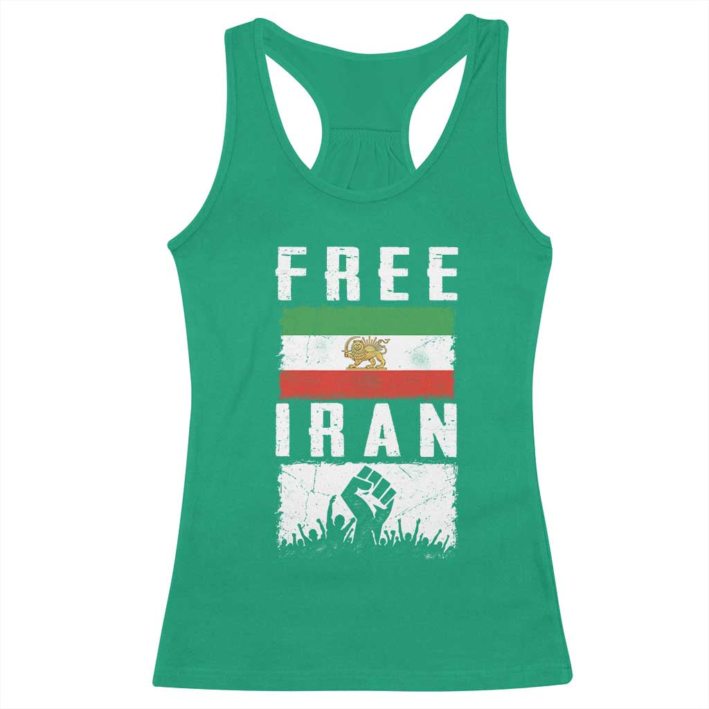 Free Iran Racerback Tank Top Support Iranian Freedom TS14 Irish Green Print Your Wear