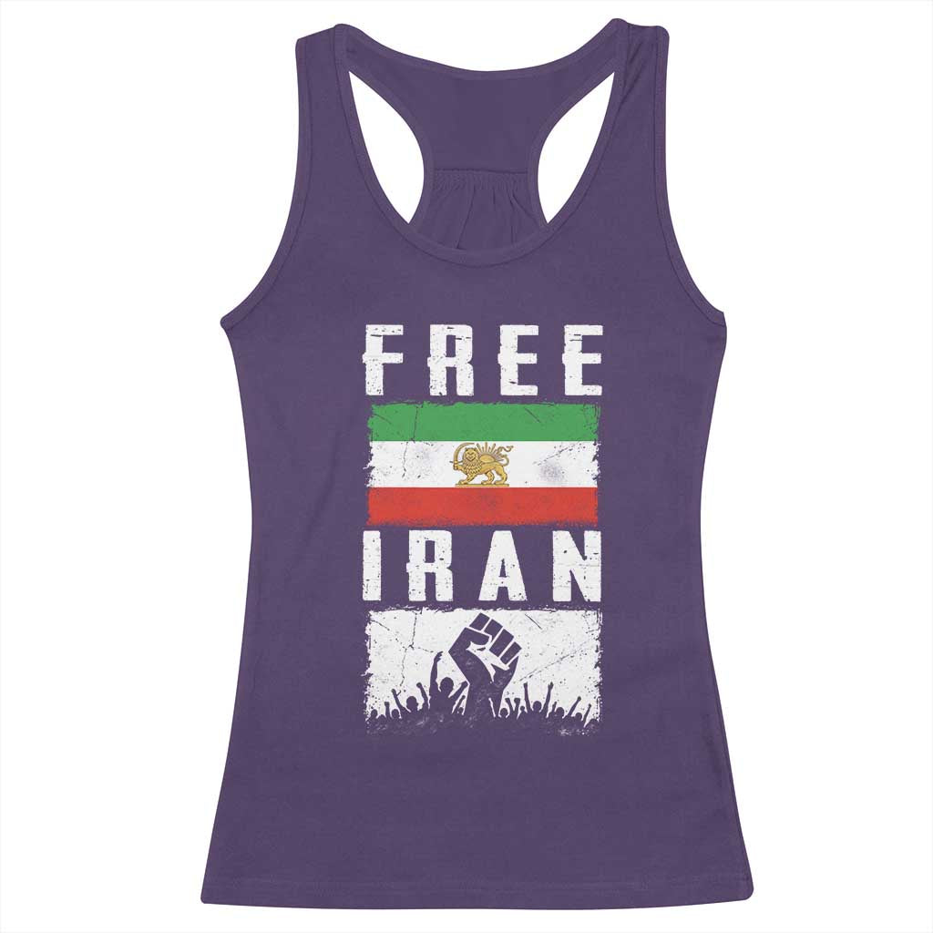 Free Iran Racerback Tank Top Support Iranian Freedom TS14 Purple Print Your Wear