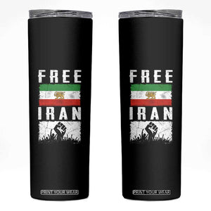 Free Iran Skinny Tumbler Support Iranian Freedom TS14 Black Print Your Wear