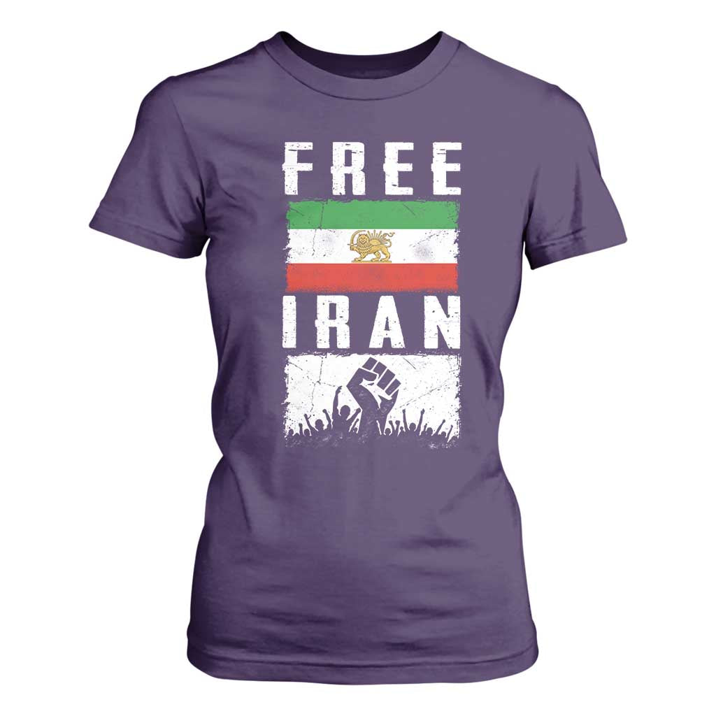 Free Iran T Shirt For Women Support Iranian Freedom TS14 Purple Print Your Wear
