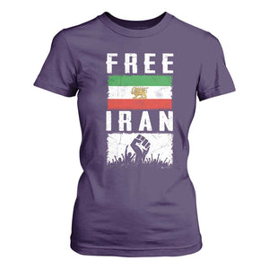 Free Iran T Shirt For Women Support Iranian Freedom TS14 Purple Print Your Wear