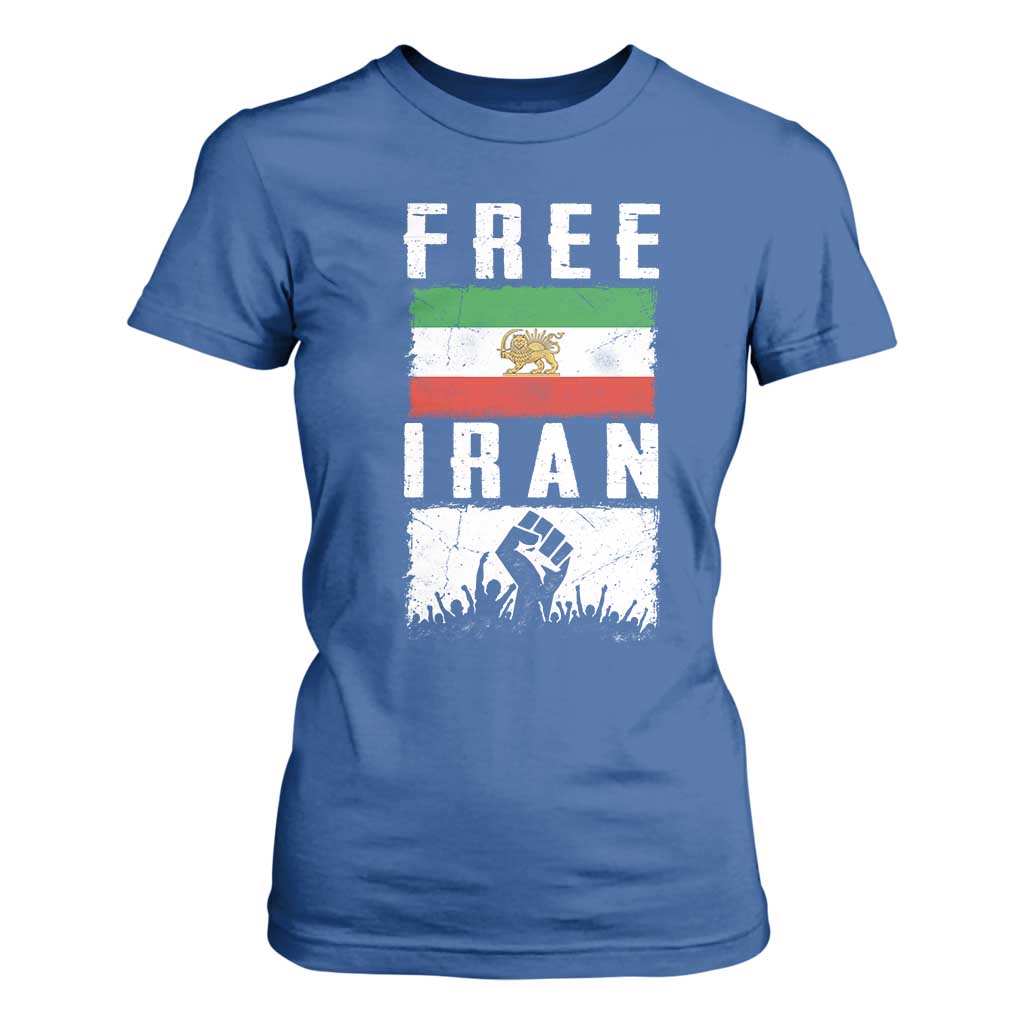 Free Iran T Shirt For Women Support Iranian Freedom TS14 Royal Blue Print Your Wear