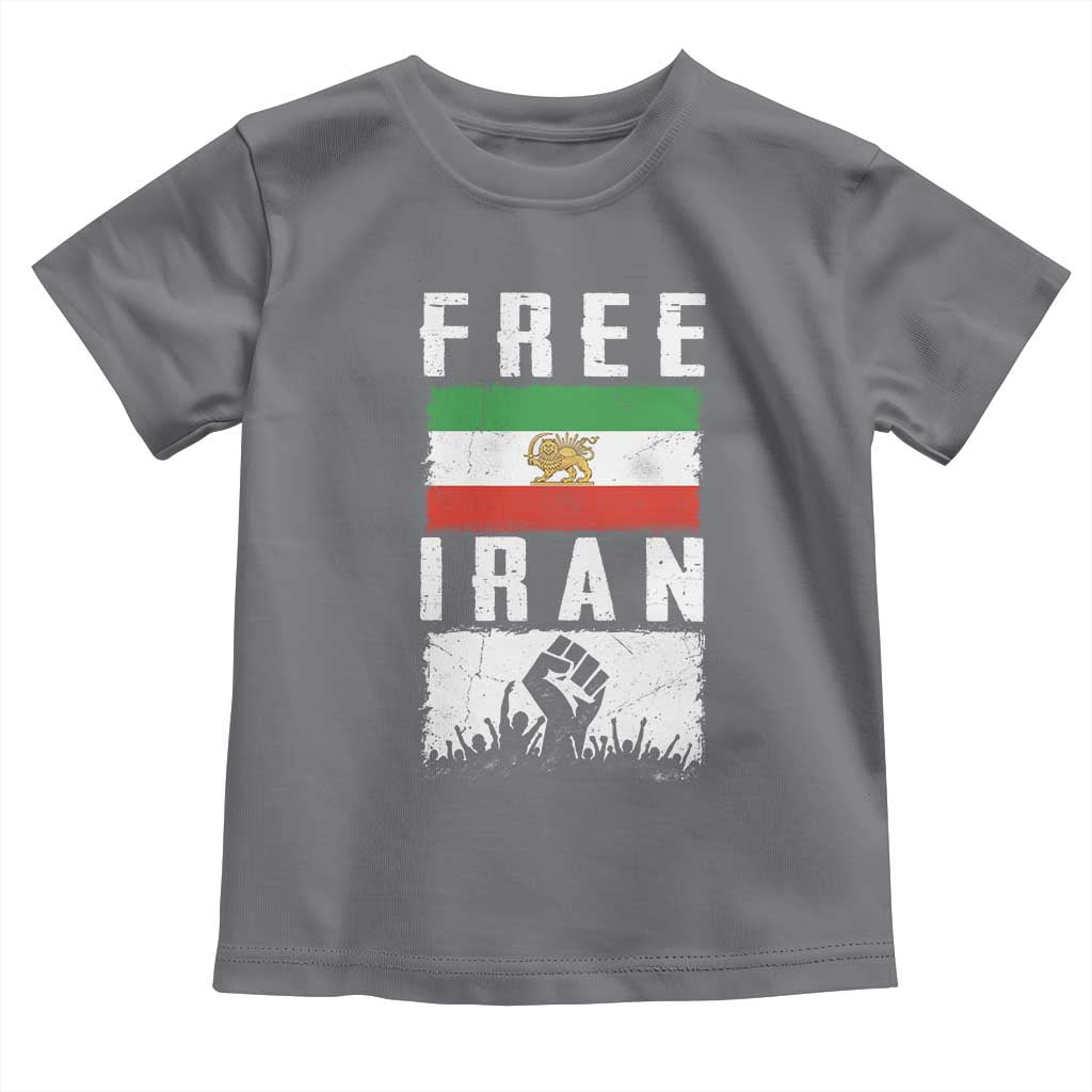 Free Iran Toddler T Shirt Support Iranian Freedom TS14 Charcoal Print Your Wear