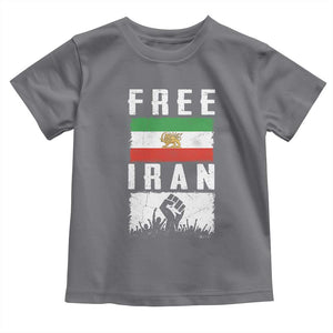 Free Iran Toddler T Shirt Support Iranian Freedom TS14 Charcoal Print Your Wear