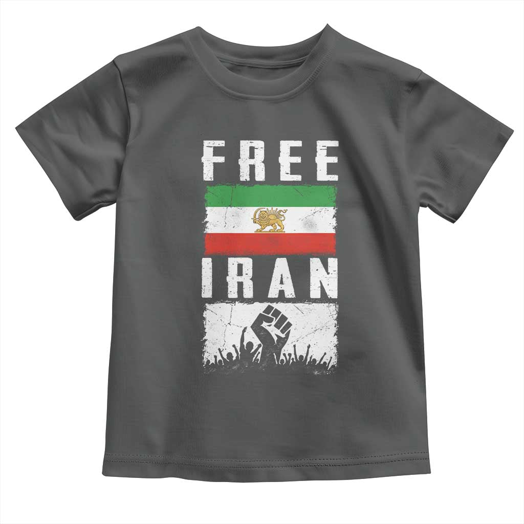 Free Iran Toddler T Shirt Support Iranian Freedom TS14 Dark Heather Print Your Wear