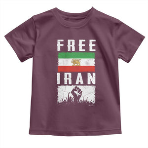 Free Iran Toddler T Shirt Support Iranian Freedom TS14 Maroon Print Your Wear