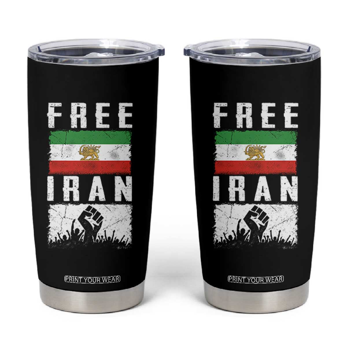 Free Iran Tumbler Cup Support Iranian Freedom TS14 Black Print Your Wear