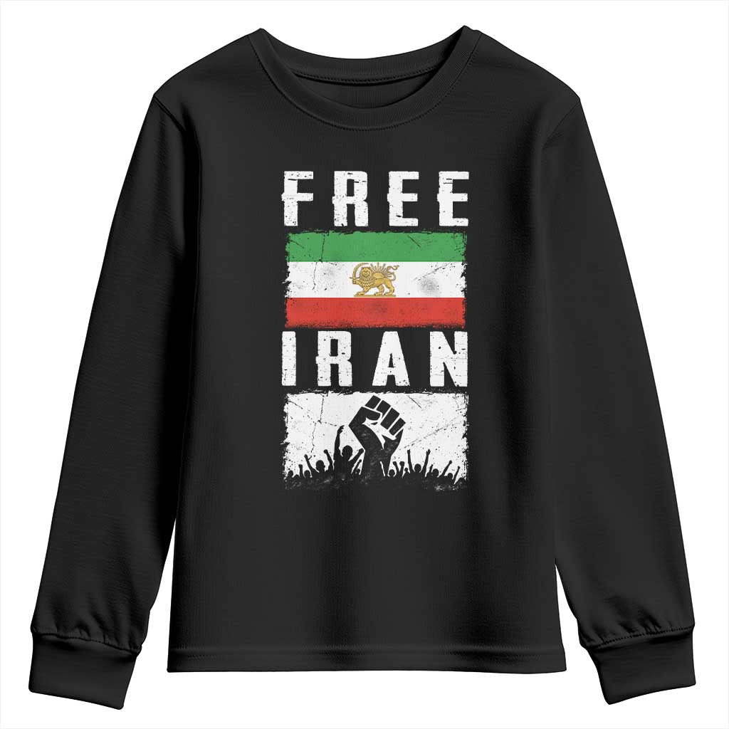 Free Iran Youth Sweatshirt Support Iranian Freedom TS14 Black Print Your Wear