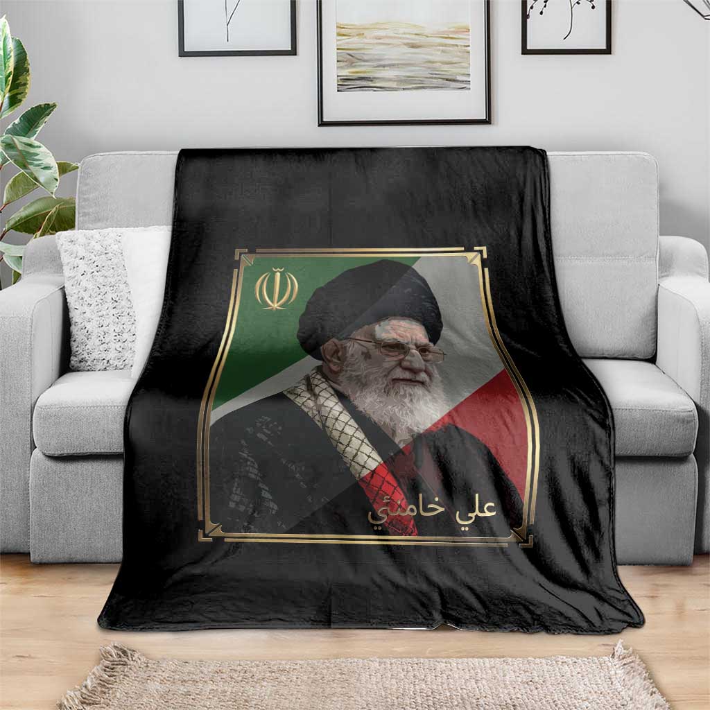 Ali Khamenei Memorial Tribute Portrait Throw Blanket TS14 Print Your Wear
