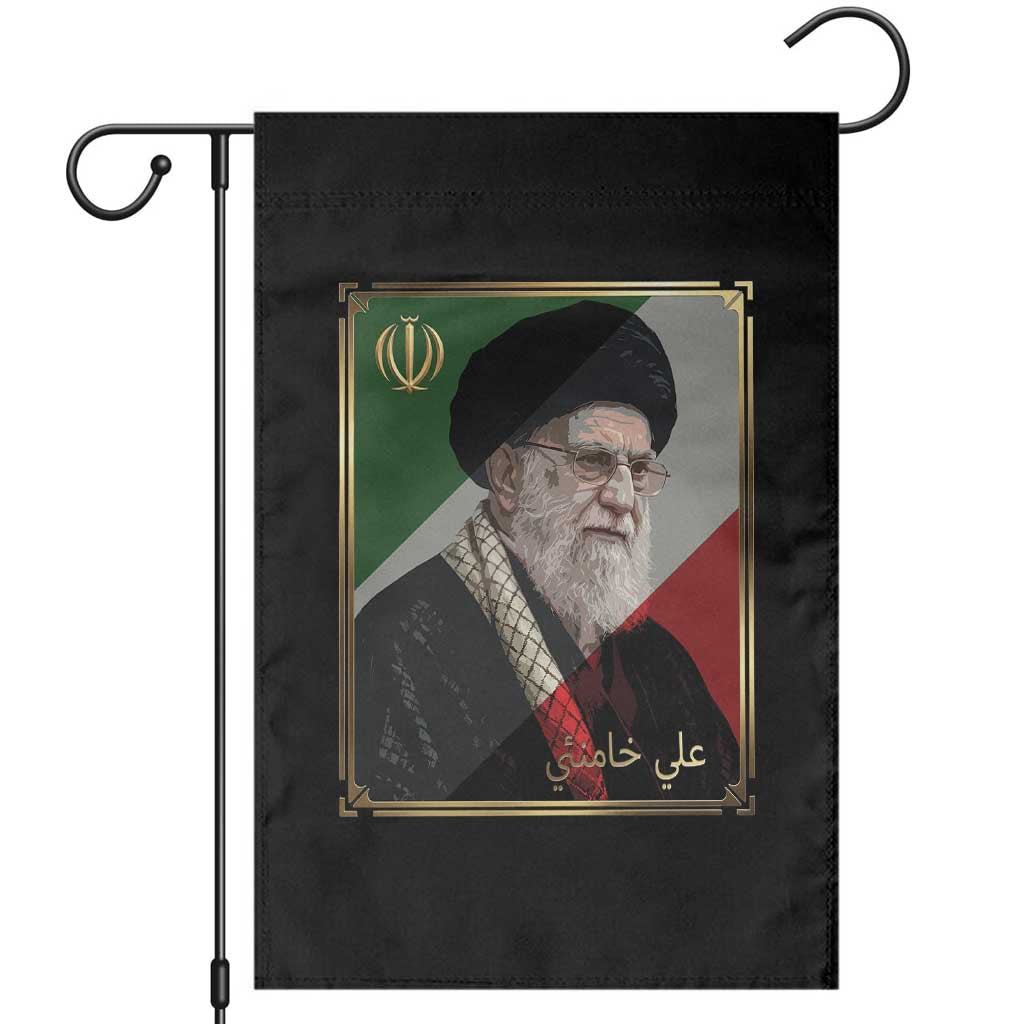 Ali Khamenei Memorial Tribute Portrait Garden Flag TS14 Black Print Your Wear