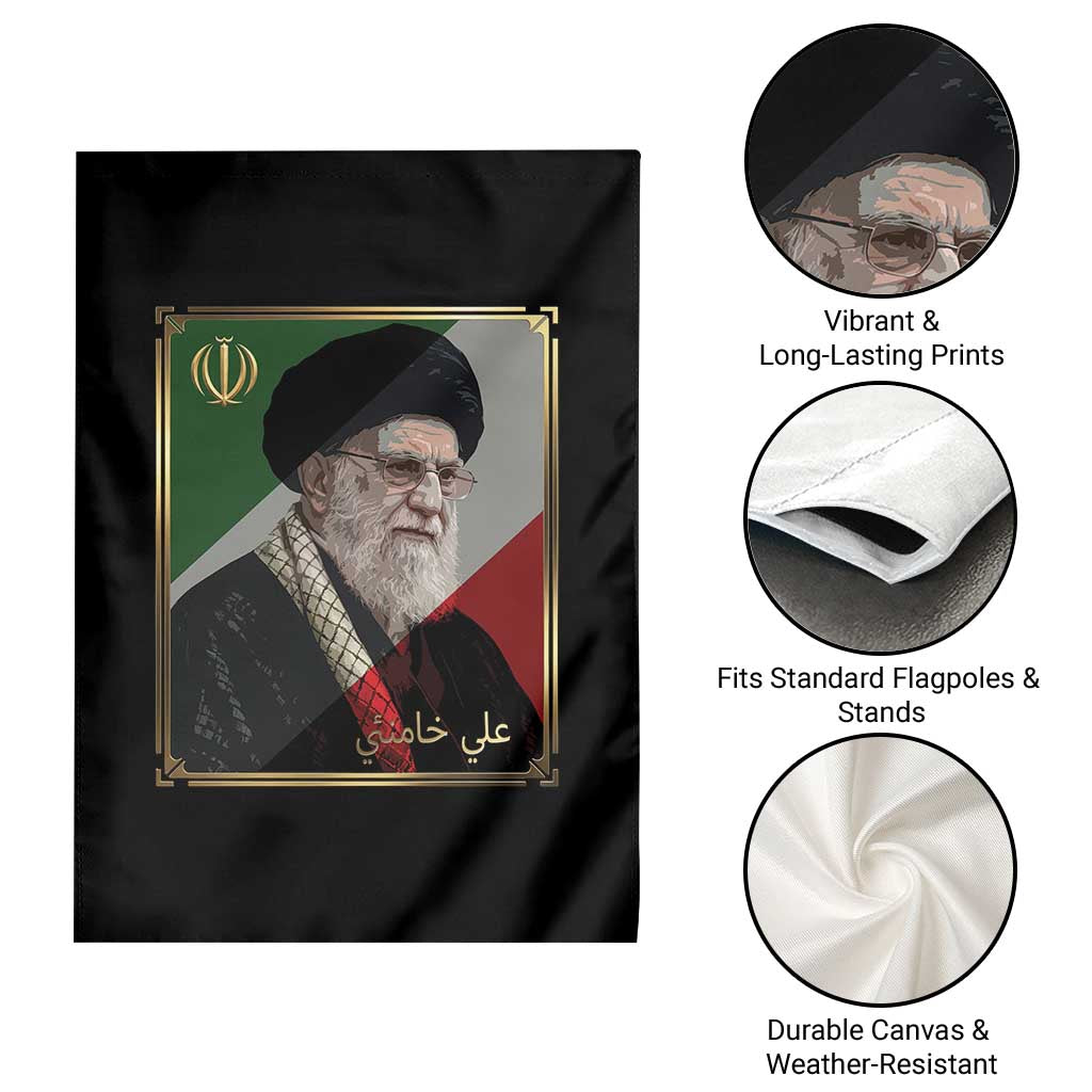 Ali Khamenei Memorial Tribute Portrait Garden Flag TS14 Print Your Wear