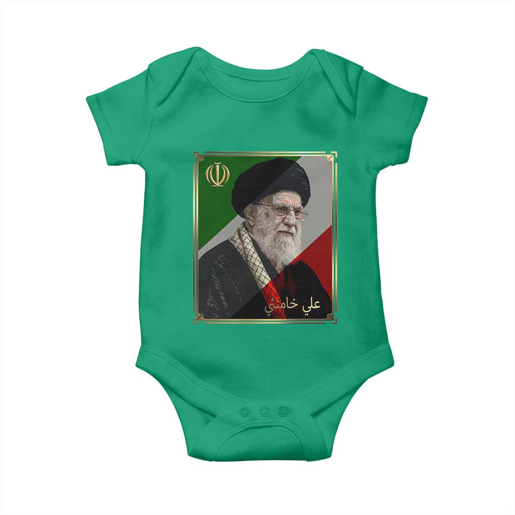 Ali Khamenei Memorial Tribute Portrait Baby Onesie TS14 Irish Green Print Your Wear