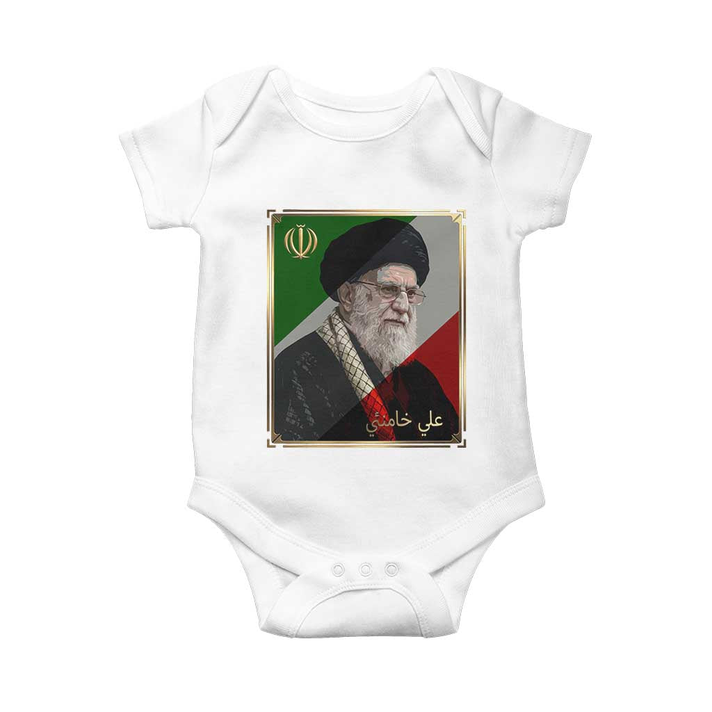 Ali Khamenei Memorial Tribute Portrait Baby Onesie TS14 White Print Your Wear