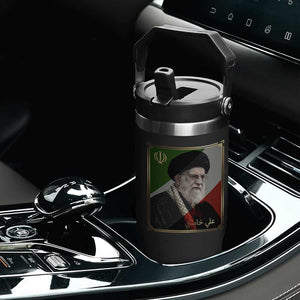 Ali Khamenei Memorial Tribute Portrait Flip Straw Tumbler TS14 Print Your Wear