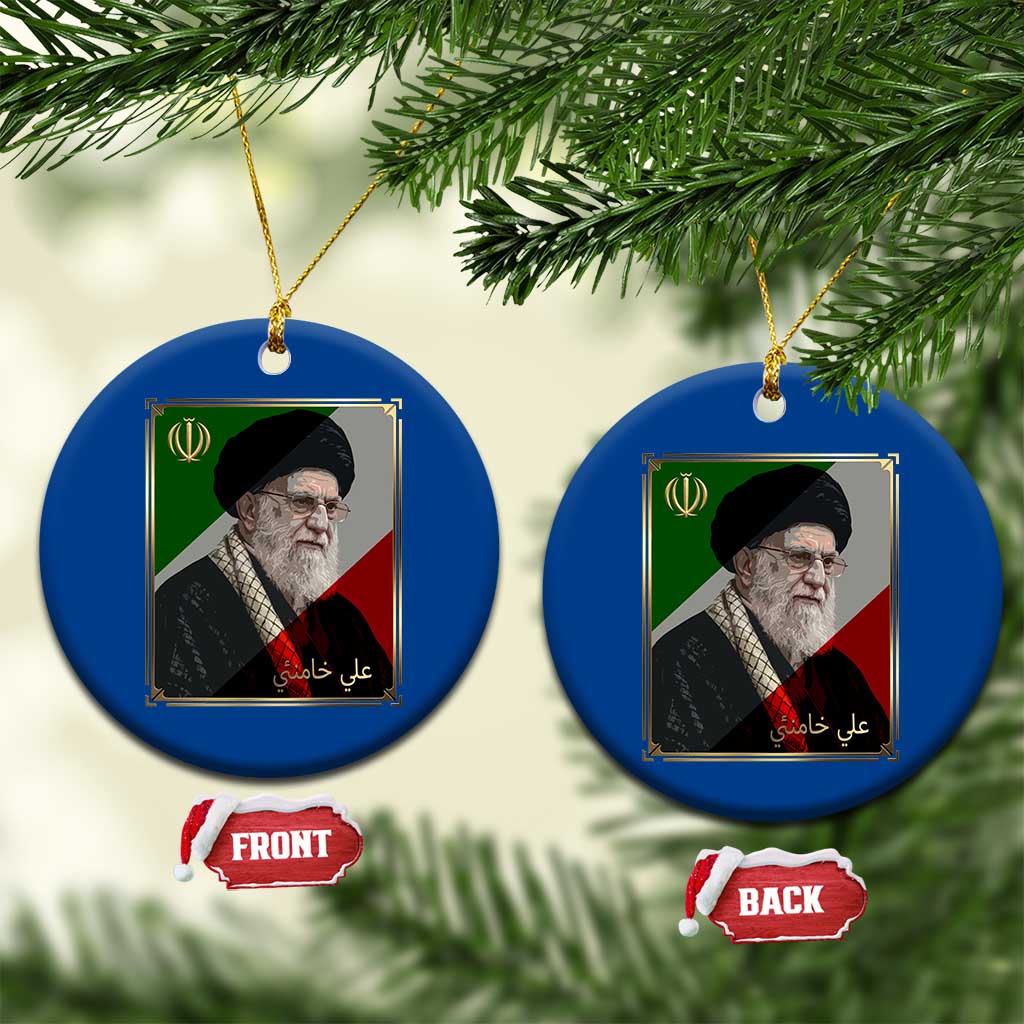 Ali Khamenei Memorial Tribute Portrait Ceramic Ornament TS14 1pc Blue Print Your Wear