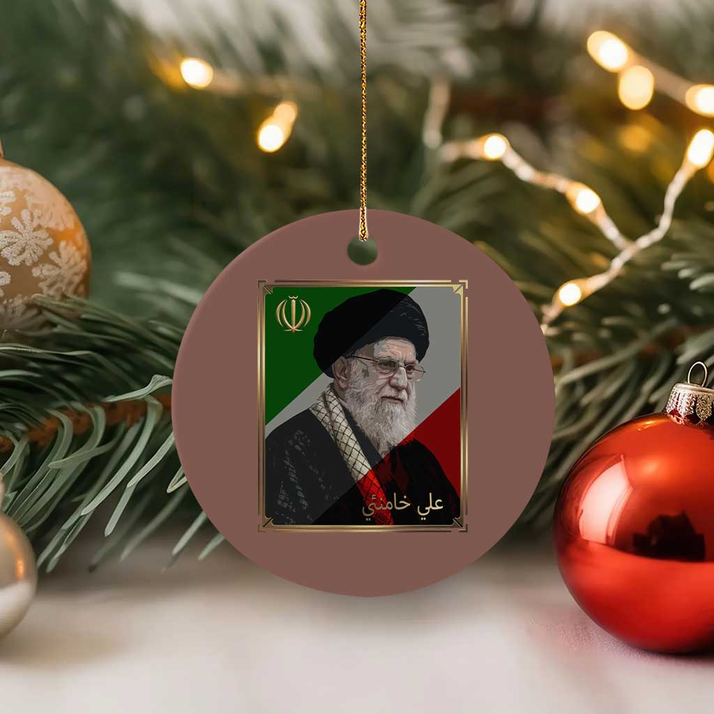 Ali Khamenei Memorial Tribute Portrait Ceramic Ornament TS14 1pc Mocha Print Your Wear