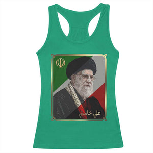 Ali Khamenei Memorial Tribute Portrait Racerback Tank Top TS14 Irish Green Print Your Wear
