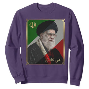 Ali Khamenei Memorial Tribute Portrait Sweatshirt TS14 Purple Print Your Wear