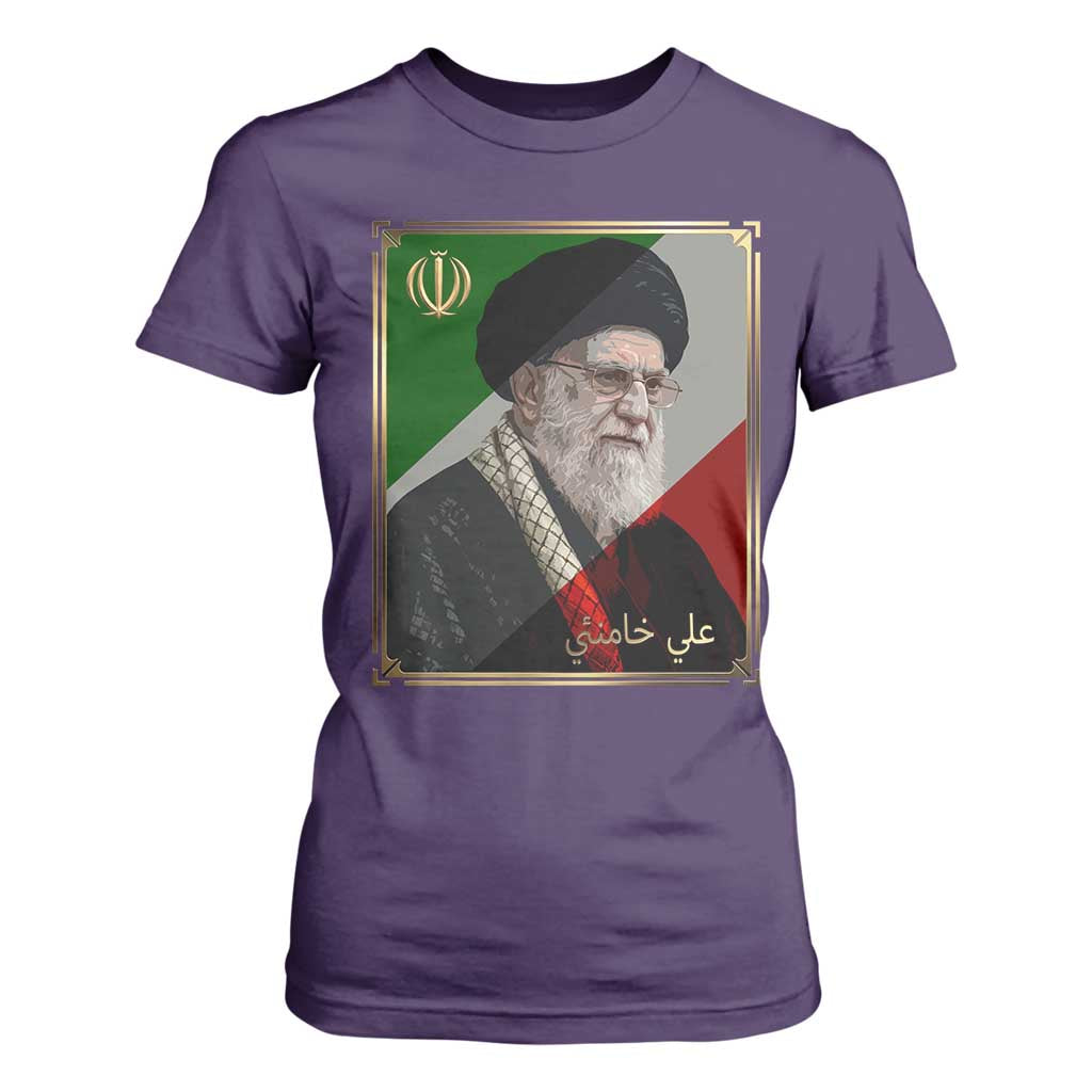 Ali Khamenei Memorial Tribute Portrait T Shirt For Women TS14 Purple Print Your Wear