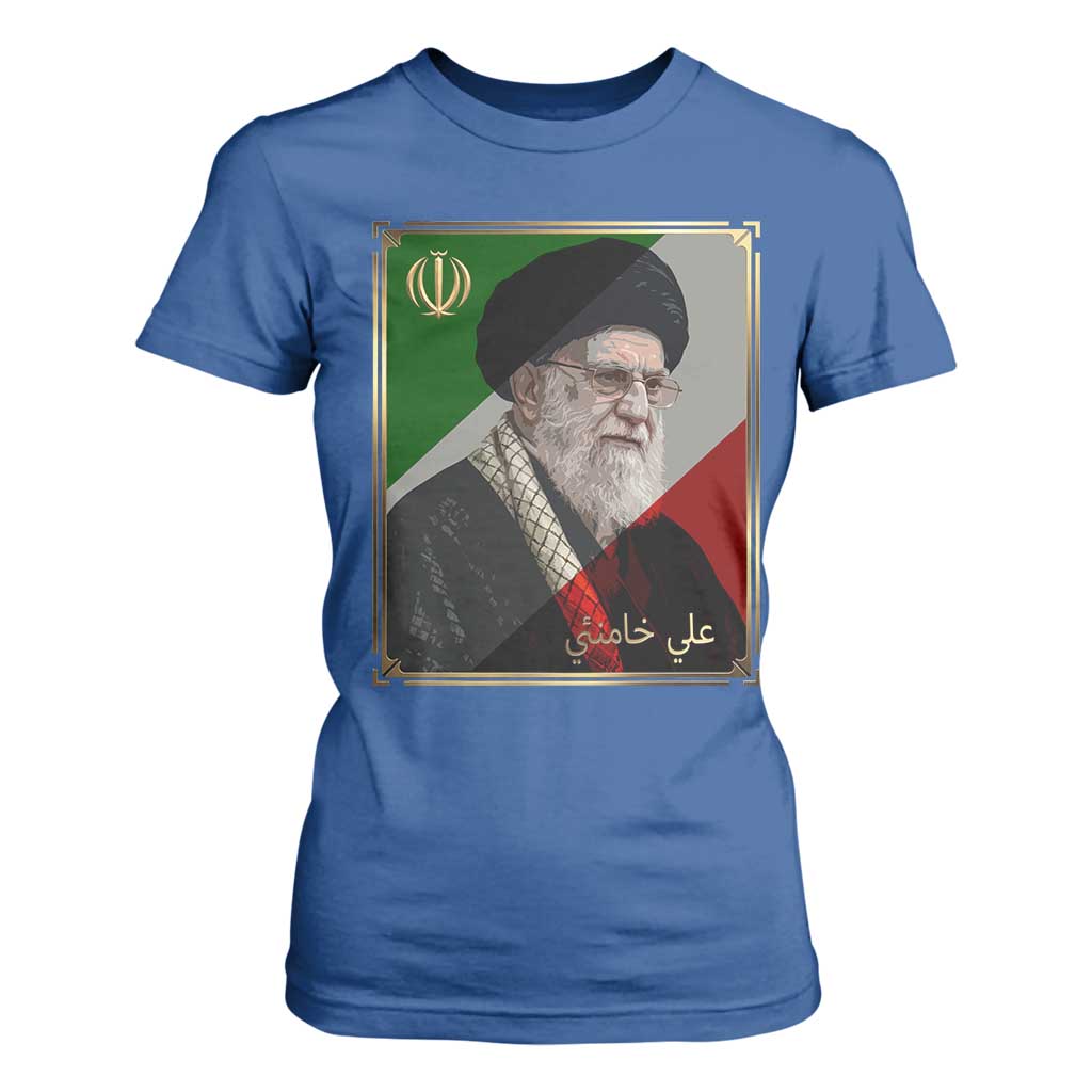Ali Khamenei Memorial Tribute Portrait T Shirt For Women TS14 Royal Blue Print Your Wear