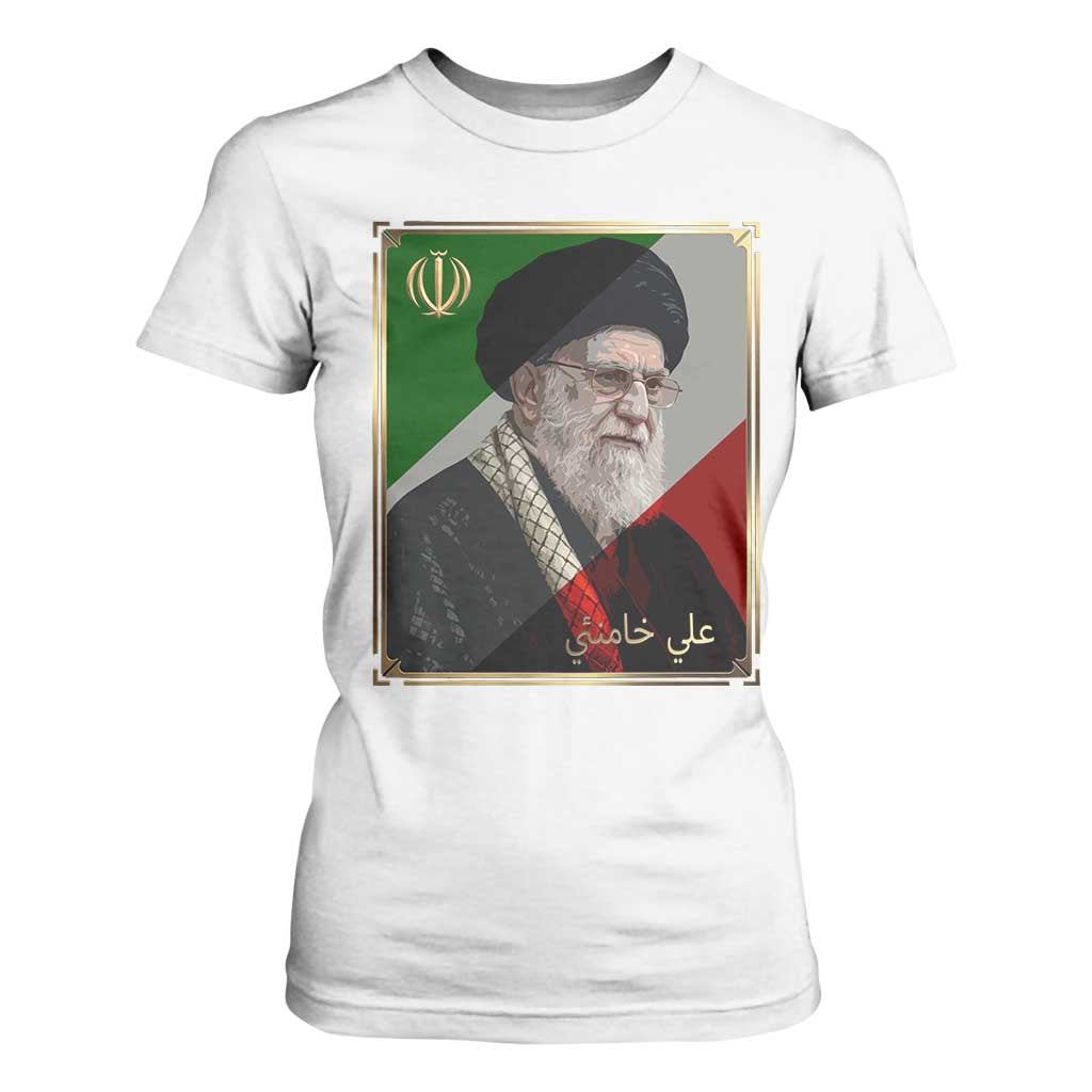 Ali Khamenei Memorial Tribute Portrait T Shirt For Women TS14 White Print Your Wear
