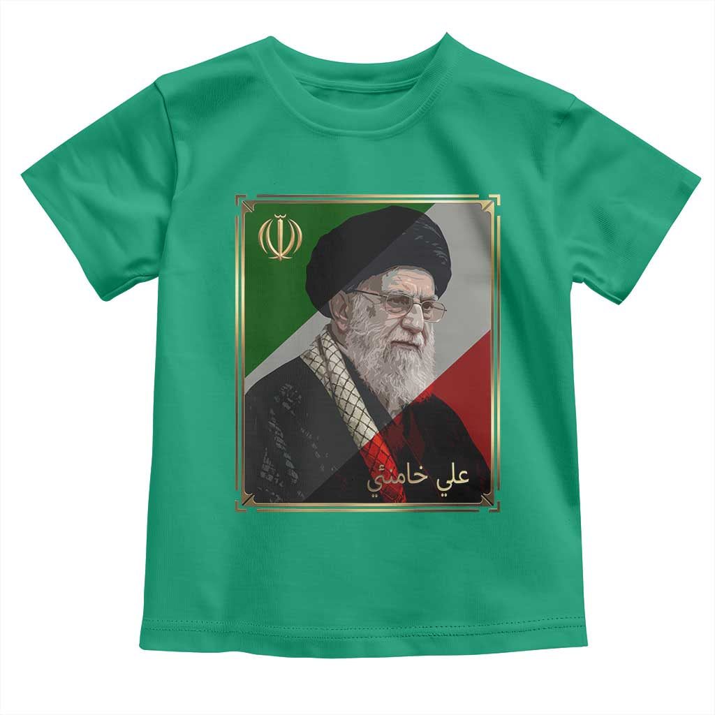 Ali Khamenei Memorial Tribute Portrait Toddler T Shirt TS14 Irish Green Print Your Wear
