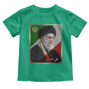 Ali Khamenei Memorial Tribute Portrait Toddler T Shirt TS14 Irish Green Print Your Wear