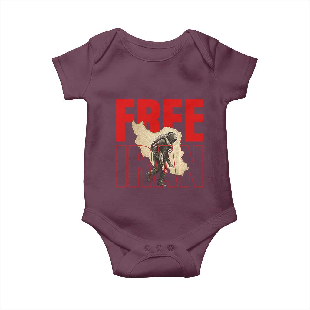 Free Iran Baby Onesie Iranian Freedom Memorial Hamid Mahdavi Tribute TS14 Maroon Print Your Wear