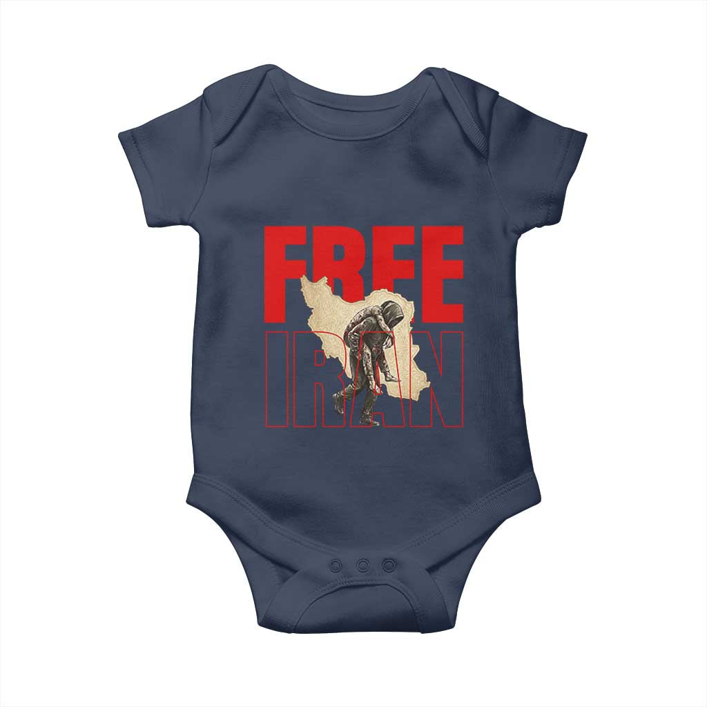 Free Iran Baby Onesie Iranian Freedom Memorial Hamid Mahdavi Tribute TS14 Navy Print Your Wear