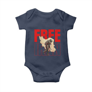 Free Iran Baby Onesie Iranian Freedom Memorial Hamid Mahdavi Tribute TS14 Navy Print Your Wear