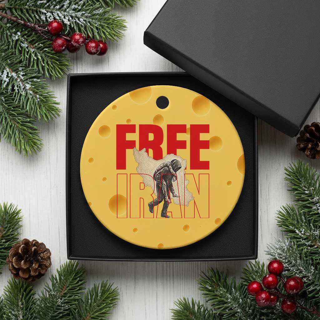 Free Iran Ceramic Ornament Iranian Freedom Memorial Hamid Mahdavi Tribute TS14 1pc Yellow Cheese Print Your Wear
