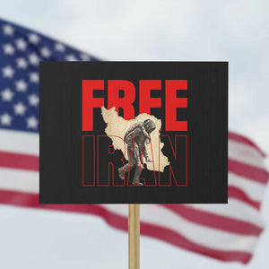 Free Iran Protest Sign Iranian Freedom Memorial Hamid Mahdavi Tribute TS14 Horizontal 18" × 24" Black Print Your Wear