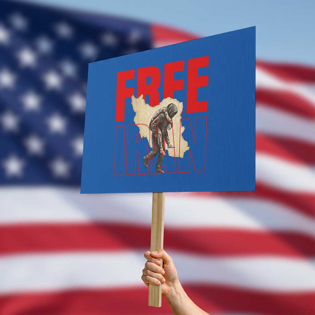 Free Iran Protest Sign Iranian Freedom Memorial Hamid Mahdavi Tribute TS14 Horizontal 18