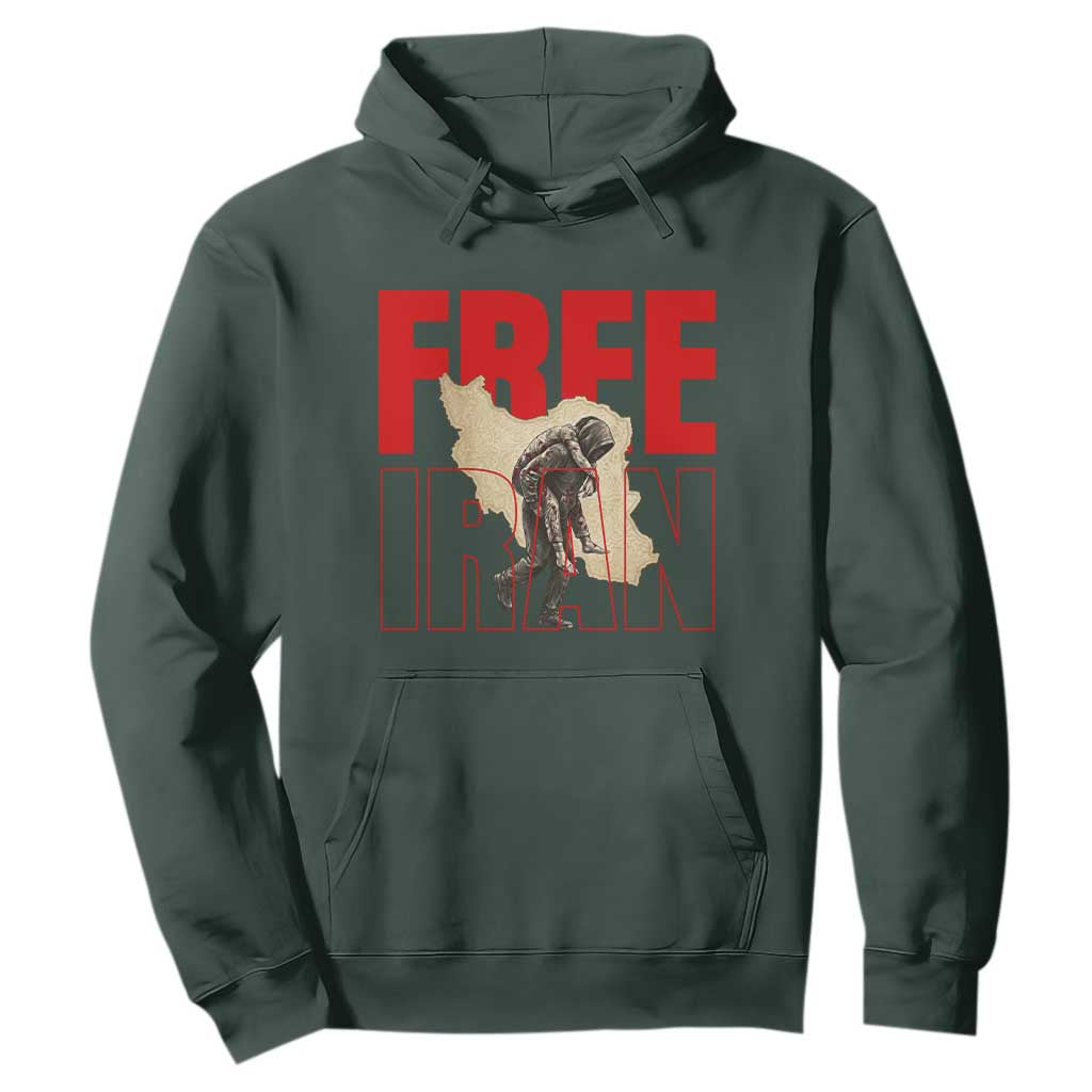 Free Iran Hoodie Iranian Freedom Memorial Hamid Mahdavi Tribute TS14 Dark Forest Green Print Your Wear