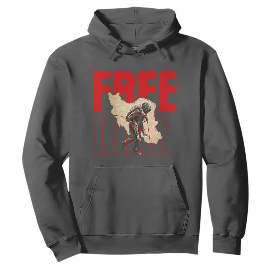 Free Iran Hoodie Iranian Freedom Memorial Hamid Mahdavi Tribute TS14 Dark Heather Print Your Wear