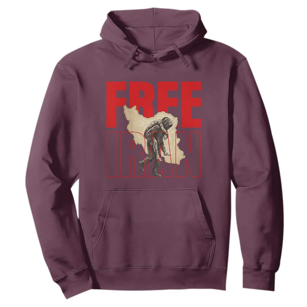 Free Iran Hoodie Iranian Freedom Memorial Hamid Mahdavi Tribute TS14 Maroon Print Your Wear