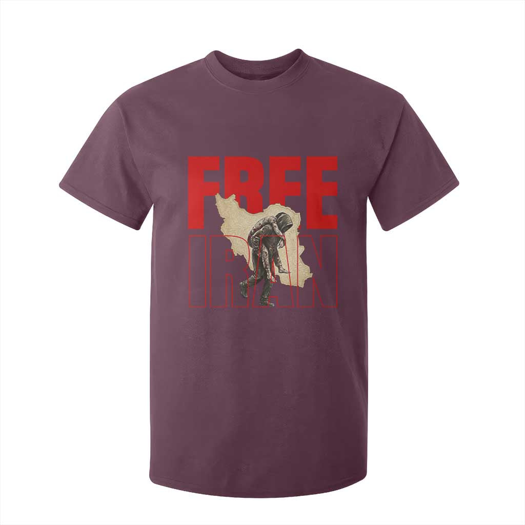 Free Iran T Shirt For Kid Iranian Freedom Memorial Hamid Mahdavi Tribute TS14 Maroon Print Your Wear