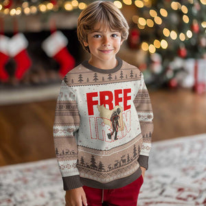 Free Iran Ugly Christmas Sweater Iranian Freedom Memorial Hamid Mahdavi Tribute TS14 Mocha Mousse Print Your Wear