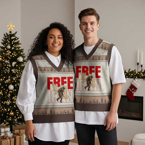 Free Iran V-Neck Knit Sweater Vest Iranian Freedom Memorial Hamid Mahdavi Tribute TS14 Mocha Mousse Print Your Wear
