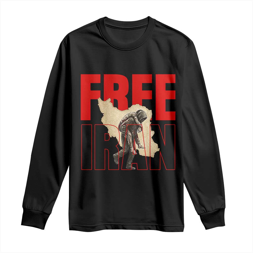 Free Iran Long Sleeve Shirt Iranian Freedom Memorial Hamid Mahdavi Tribute TS14 Black Print Your Wear